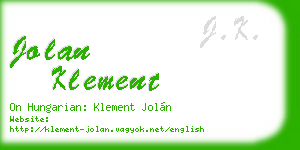 jolan klement business card